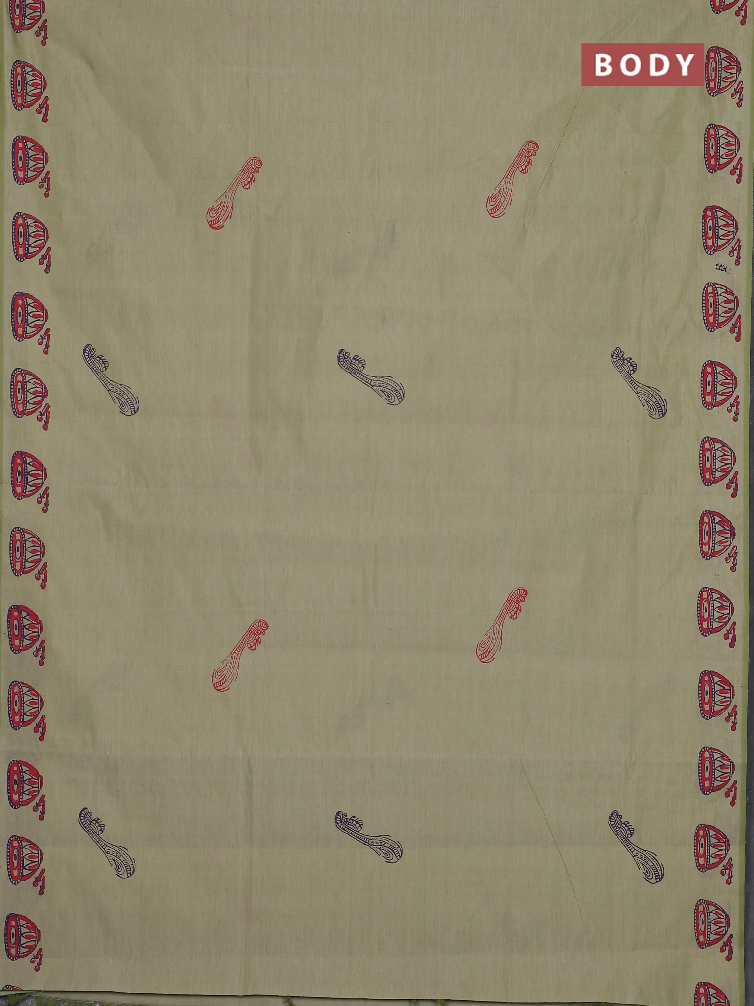 Semi Silk Cotton Saree - Pista Green and Violet